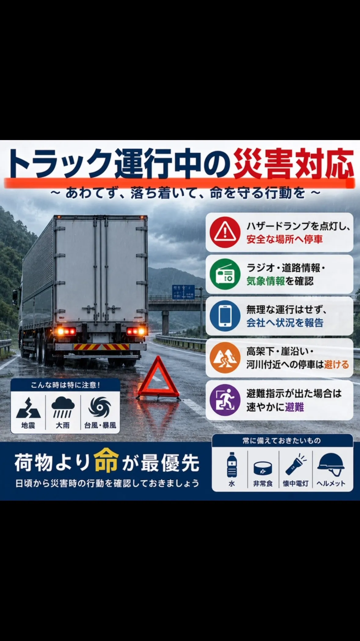 【トラック運行中に災害が発生したら】🚛⚠️