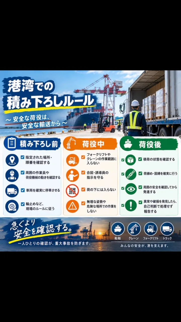 🚢【港湾での積み下ろし、安全ルール】